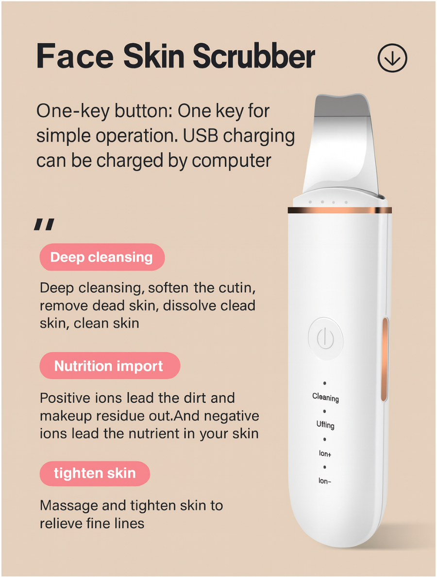 Velivia™ Ultrasonic Facial Cleansing Scrubber